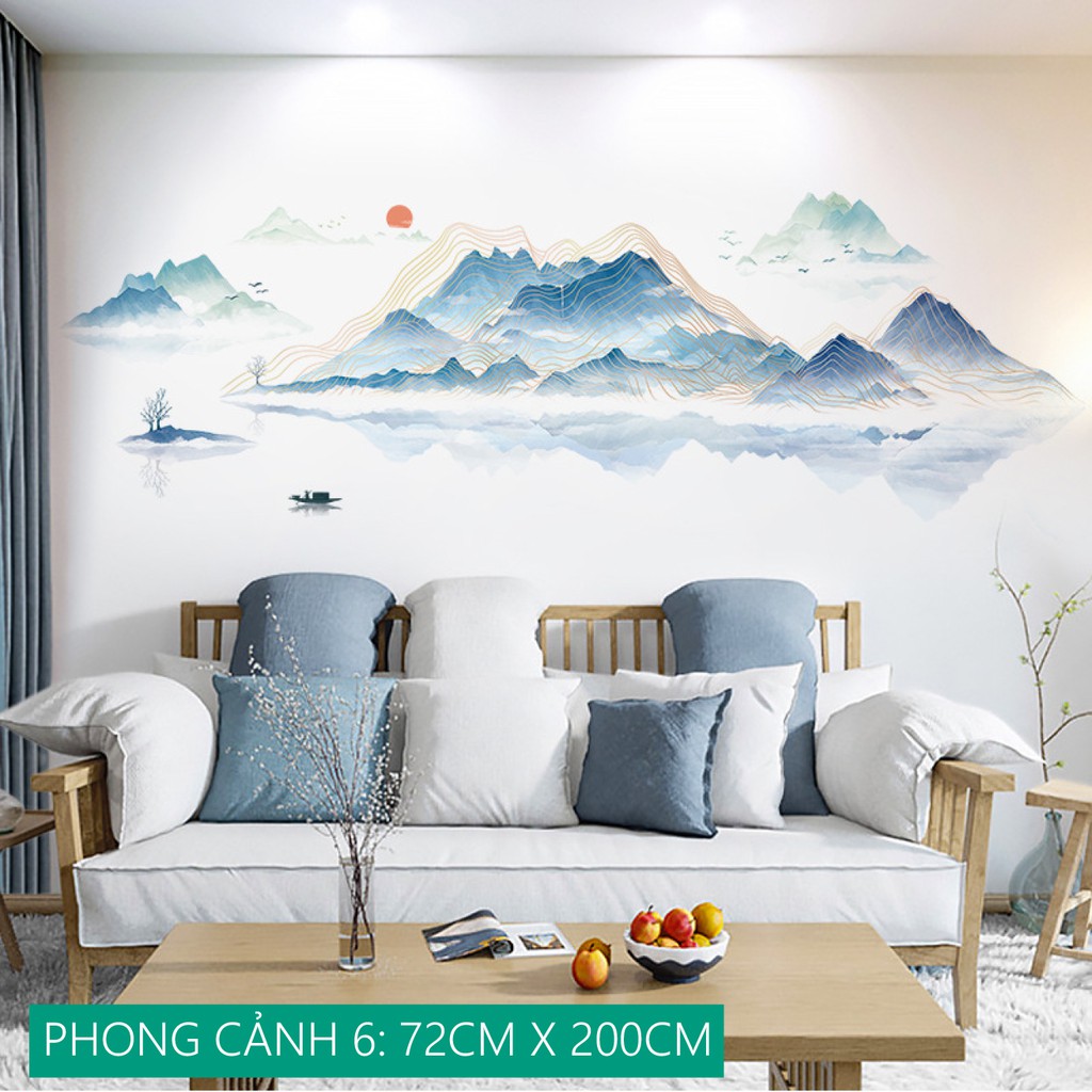 TRANH DECAL DÁN TƯỜNG DECOR NÚI PHÚ SĨ KHỔ LỚN