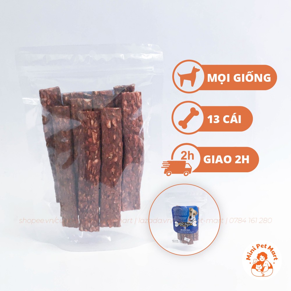 Xương gặm da bò TÀI HƯNG THỊNH 852 (13 cái) - bánh xương, snack, bánh thưởng, xương gặm cho chó