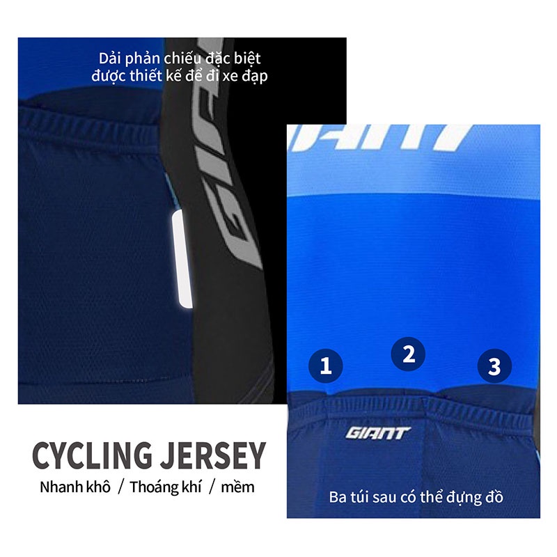 Quần áo xe đạp GIANT Mens Breathable Short Sleeve Gel Padded Short Bicycle Ride Pants