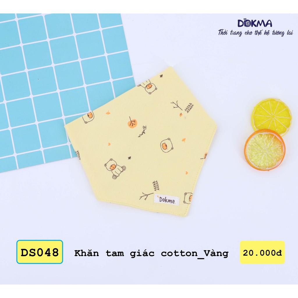 Khăn yếm tam giác cotton Dokma in hình siêu xinh