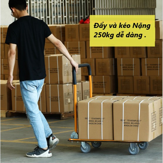 (Siêu Tải Trọng) Xe Đẩy Hàng TOSHIDO Thép Tải Trọng 250kg Tiện Lợi