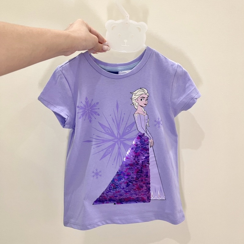 Áo thun cotton ngắn tay xuất dư cao cấp đính cườm Disney cho bé gái - AH03