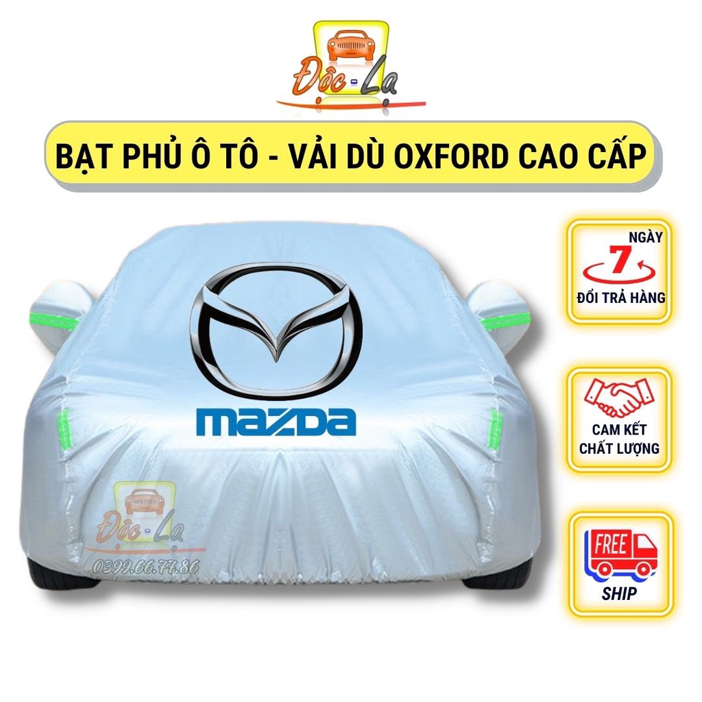 Bạt Phủ Ô Tô Vải Dù Mazda 2, Mazda 3, Mazda 6, CX5, CX8, CX9, BT50 chống nóng, chống nước, có phản quang