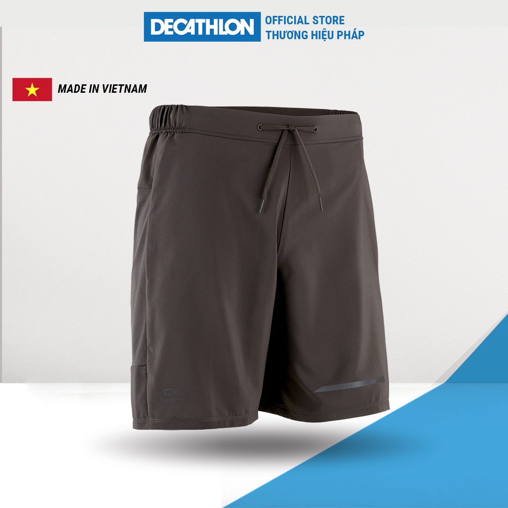 Quần short chạy bộ Decathlon Run Dry+ cho nam - Nâu đen