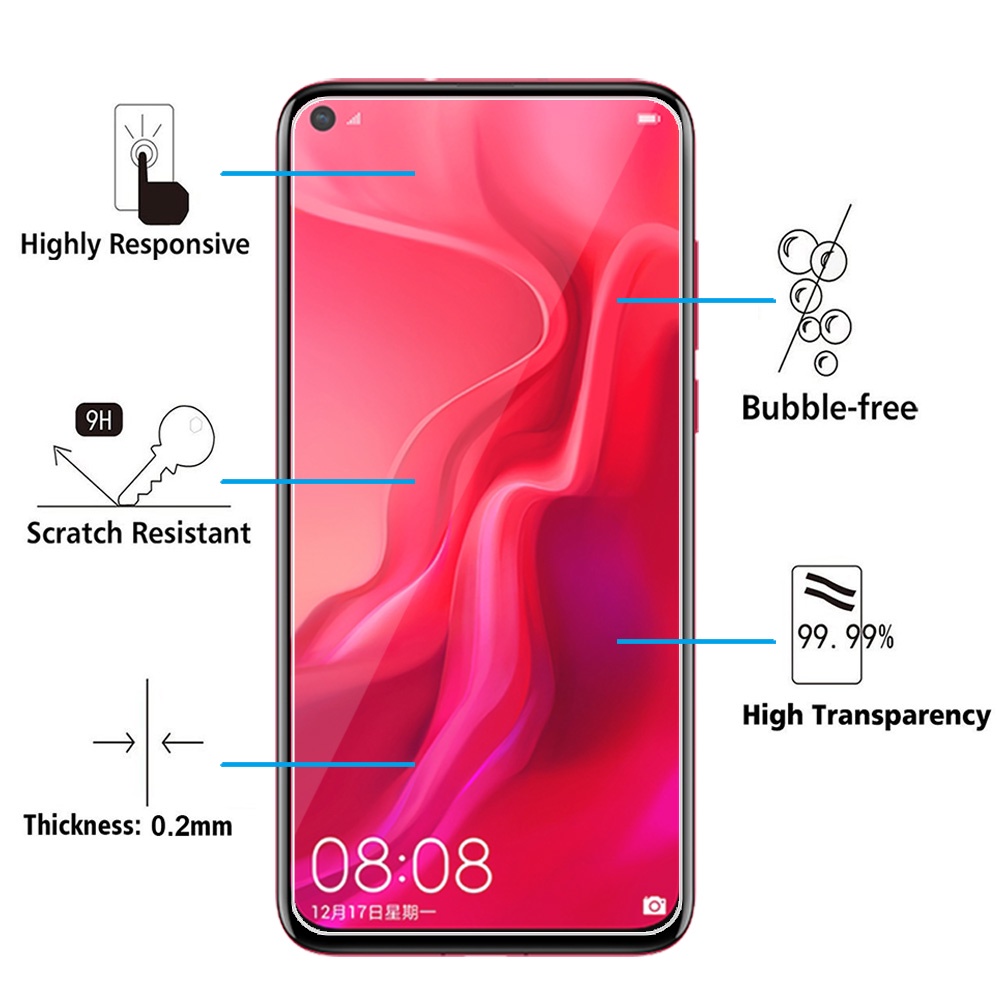 Cường lực Huawei Nova 4 9D Full toàn màn hình cao cấp, Kính Trong Ko Full, không chấm li ti