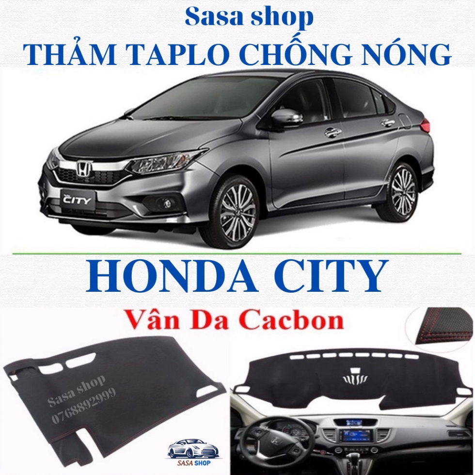 Thảm Taplo da carbon Honda City 2016 - 2019 loại 1 shopsasavn