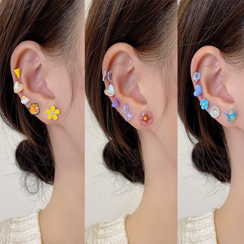 Set Bông tai,hoa tai, khuyên tai dưa hấu dễ thương phong cách Hàn Quốc