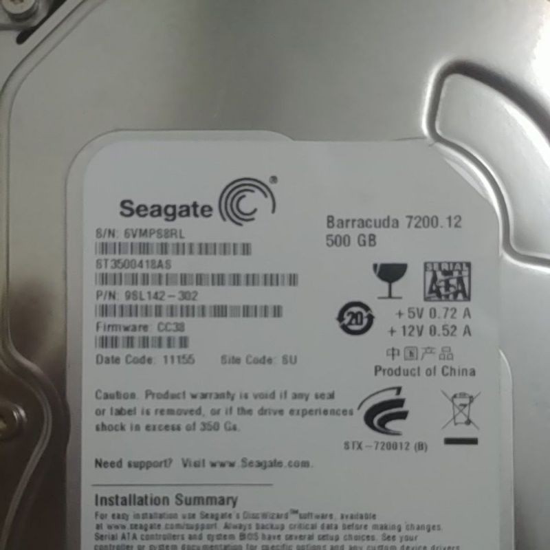 Ổ Cứng HDD Seagate 500 GB 7200 RPM cho PC tặng kèm dây cáp kết nối