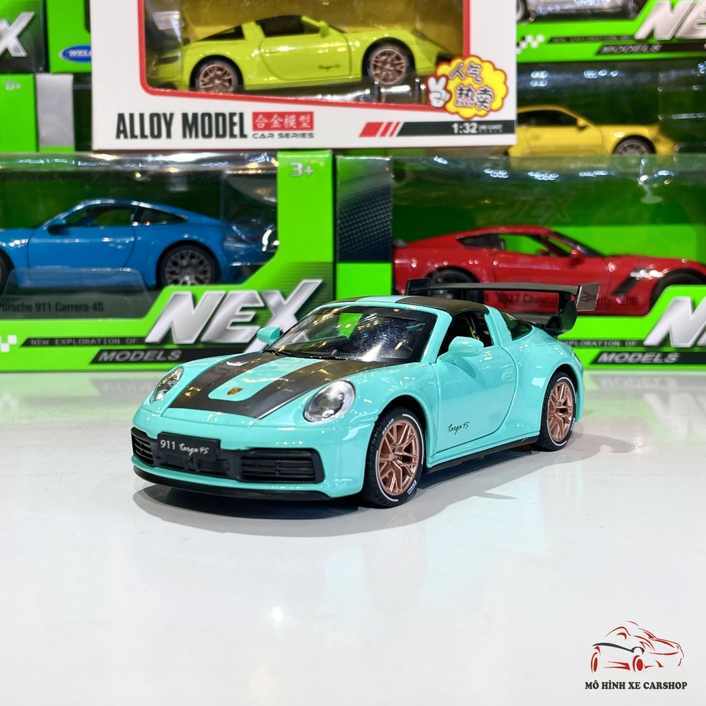 Mô hình xe ô tô Porsche 911 Targa 4s Weissach có mui tỉ lệ 1:32 hãng Alloy 2 màu