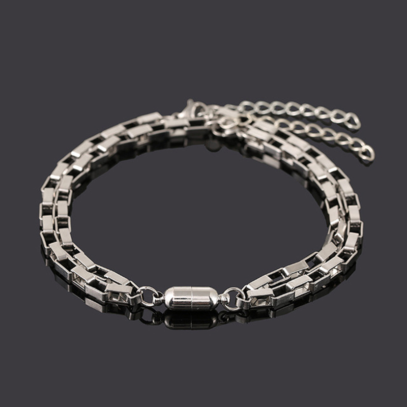 Set 2 Vòng Tay Nam Châm Bằng Thép Không Gỉ Dành Cho Cặp Đôi