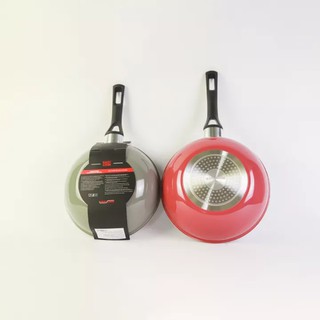 Chảo sâu  hợp kim nhôm chống dính, vân đá cao cấp ,đáy từ Kims Cook (màu xám,hồng).Size 24,26,28cm.Tặng 5 muỗng inox