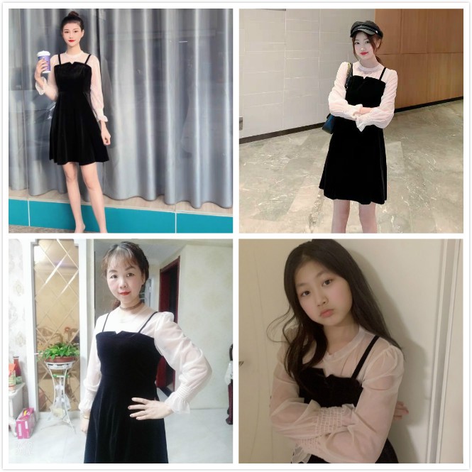 Đầm Chữ A Dài Tay Thắt Nơ Eo Vải Chiffon