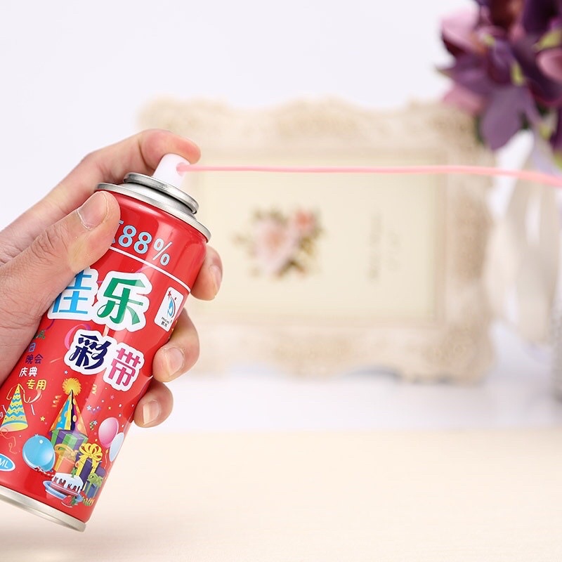 Bình xịt dây sợi nhiều màu, bình xịt tuyết tan party