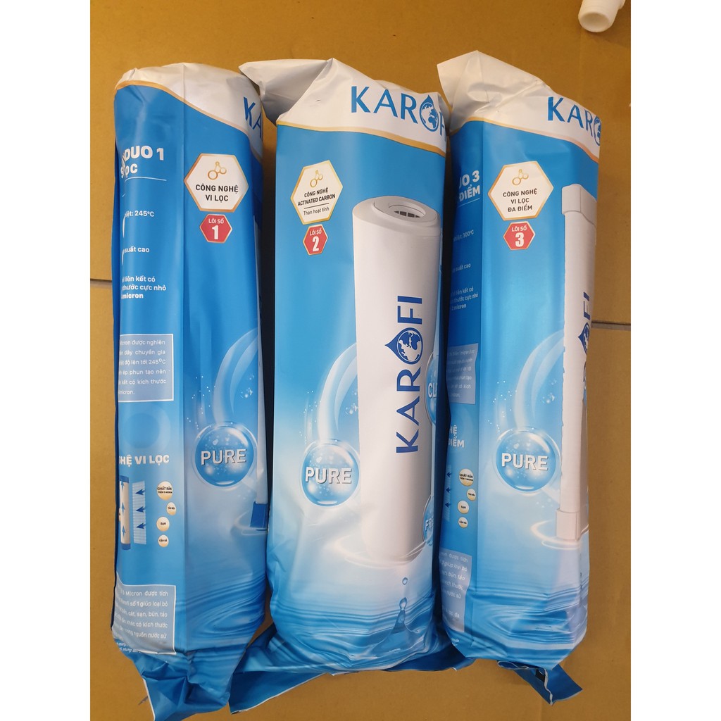 COMBO 4 LÕI LỌC NƯỚC HIỆU KAROFI ( 2 lõi số 1, 1 lõi 2, 1 lõi 3)