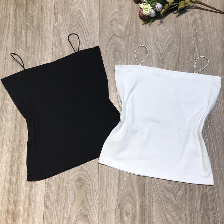 Áo hai dây cotton Croptop sợi bún , dáng ôm Body, chất vải cotton thun mềm mịn co dãn tốt