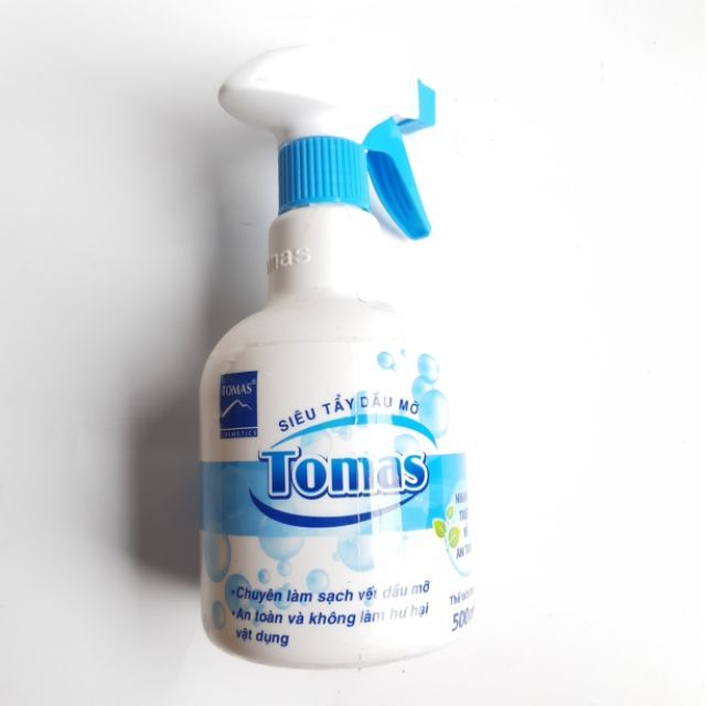 SIÊU TẨY DẦU MỠ TOMAS 500ml ĐÁNH TAN VẾT DẦU MỠ MẶT BẾP, MÁY HÚT MÙI