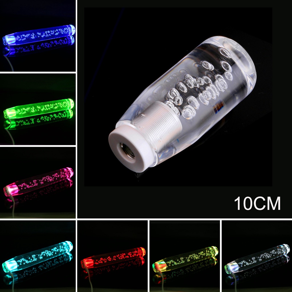 Núm Gạt Cần Số Có Đèn Led RGB Trong Suốt 10Cm/15cm/20cm/25cm/30cm Thông Dụng Cho Xe Hơi