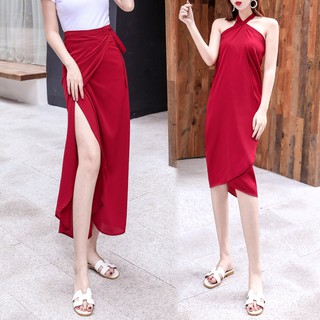 Chân váy maxi xẻ tà phong cách bohemian thanh lịch dành cho nữ