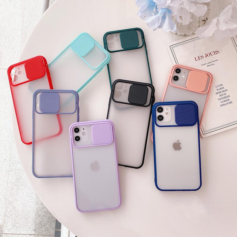 Mới Ốp Điện Thoại Pc Mềm Mặt Nhám Có Nắp Trượt Bảo Vệ Ống Kính Máy Ảnh Cho Iphone11