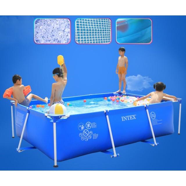 Bể bơi khung kim loại di dộng 3m x 2m cao 75cm cho bé