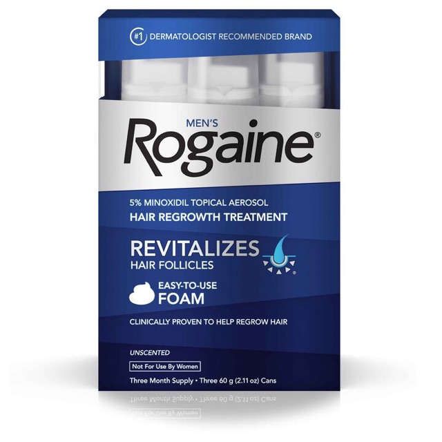 Kem mọc tóc Rogaine Minoxidil 5% Foam cho Nam (bộ 3 chai 60ml *3)