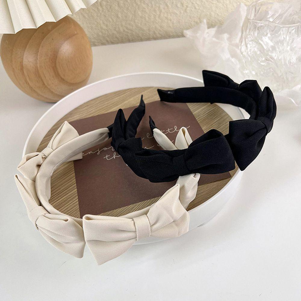 IVORY Băng Đô Cài Tóc Đính Nơ Phong Cách Hàn Quốc Thời Trang Sang Trọng Ngọt Ngào