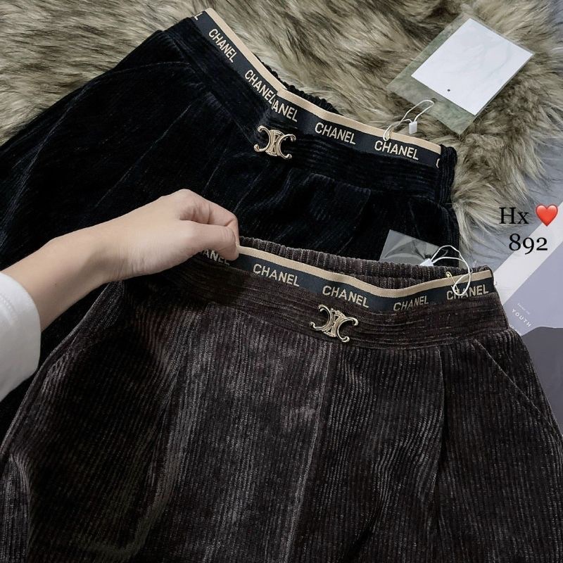 QUẦN BAGGY NHUNG NỮ . baggy nhung , baggy nữ , baggy dạ , baggy dạ nữ . _HÀNG LOẠI 1 _nhung kép dày phom dưới 60kg