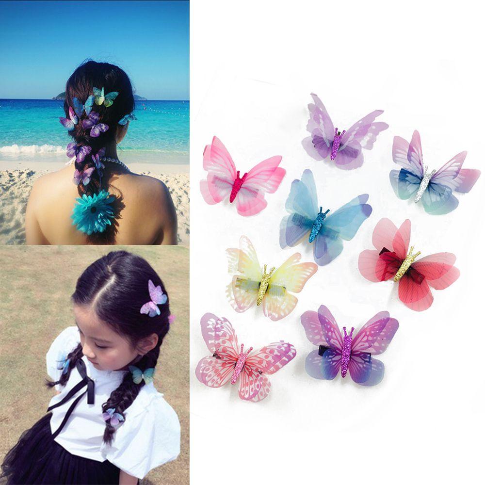 VANES1 Kẹp Tóc Ren Hình Bướm Hoạt Hình Cho Cô Dâu