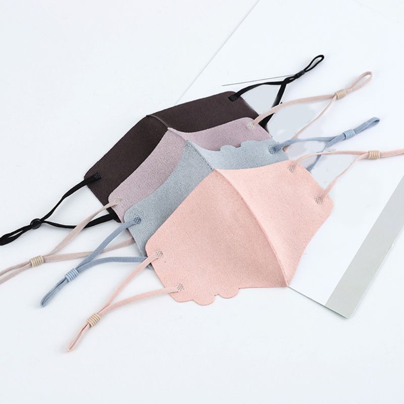 Khẩu Trang Che Tai Chống Bụi Thoáng Khí Bằng Da Lộn Giả Hình Hoạt Hình Dễ Thương Có Thể Giặt Rửa Bảo Vệ Cho