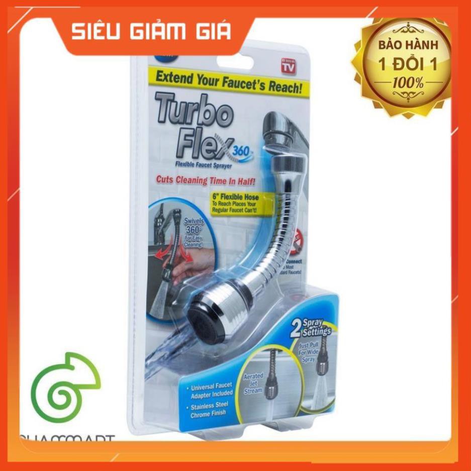 Đầu vòi xịt nước tăng áp cho vòi bồn rửa Turbo Flex 360 mới thiết kế dạng vòi sen điều chỉnh dòng nước Chammart [SKM]