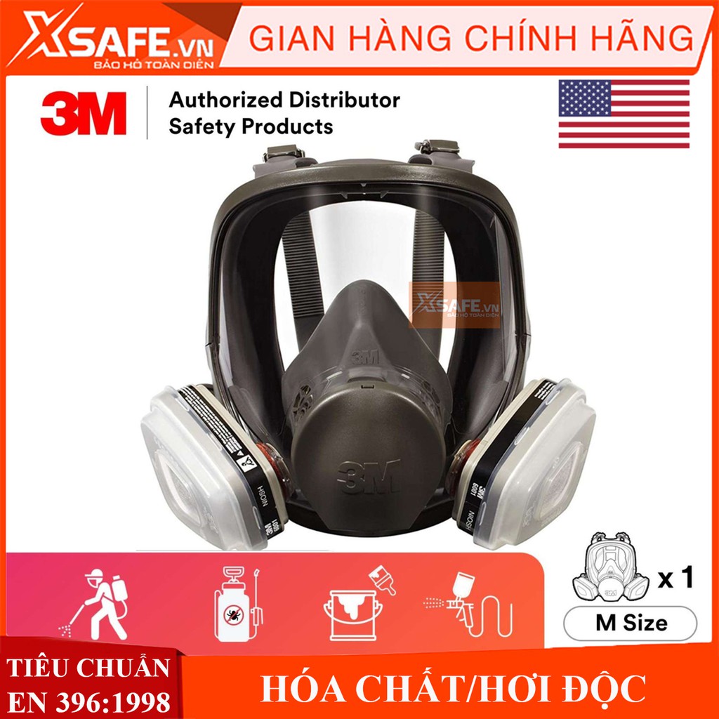 Mặt nạ phòng độc 3M 6800 - Bộ mặt nạ chống độc 7 món - mặt nạ phun sơn - chống hóa chất (3M6800 3M6001 3M5N11 3M501)