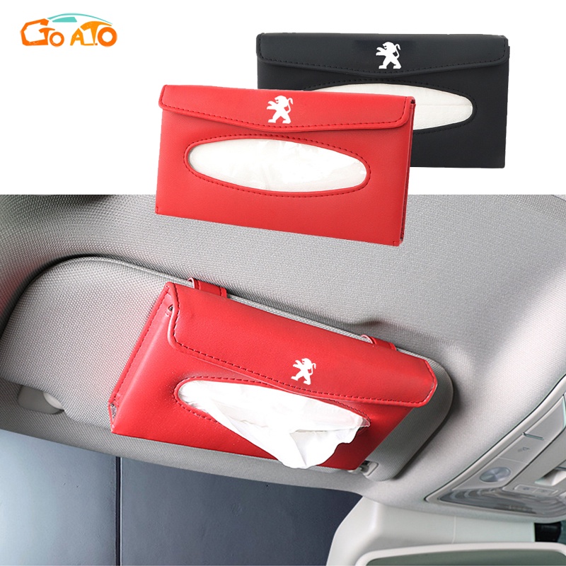 GTIOATO Tấm Che Nắng Ô Tô Hộp Đựng Khăn Giấy Ô Tô Da HộP ĐựNg GiấY ĂN TrêN Ô Tô HộP ĐựNg GiấY TrêN Xe Ô Tô Hộp Khăn Giấy Ô Tô Phụ Kiện Xe Hơi Cho Peugeot 3008 2008 307 405 207 208 206 306 5008 406 407 308 4008 Rcz 408