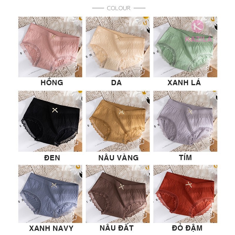 5 Quần Lót Nữ Cotton Siêu Đàn Hồi Kháng Khuẩn Xuất Nhật Viền Ren Dễ Thương Shop YUNA
