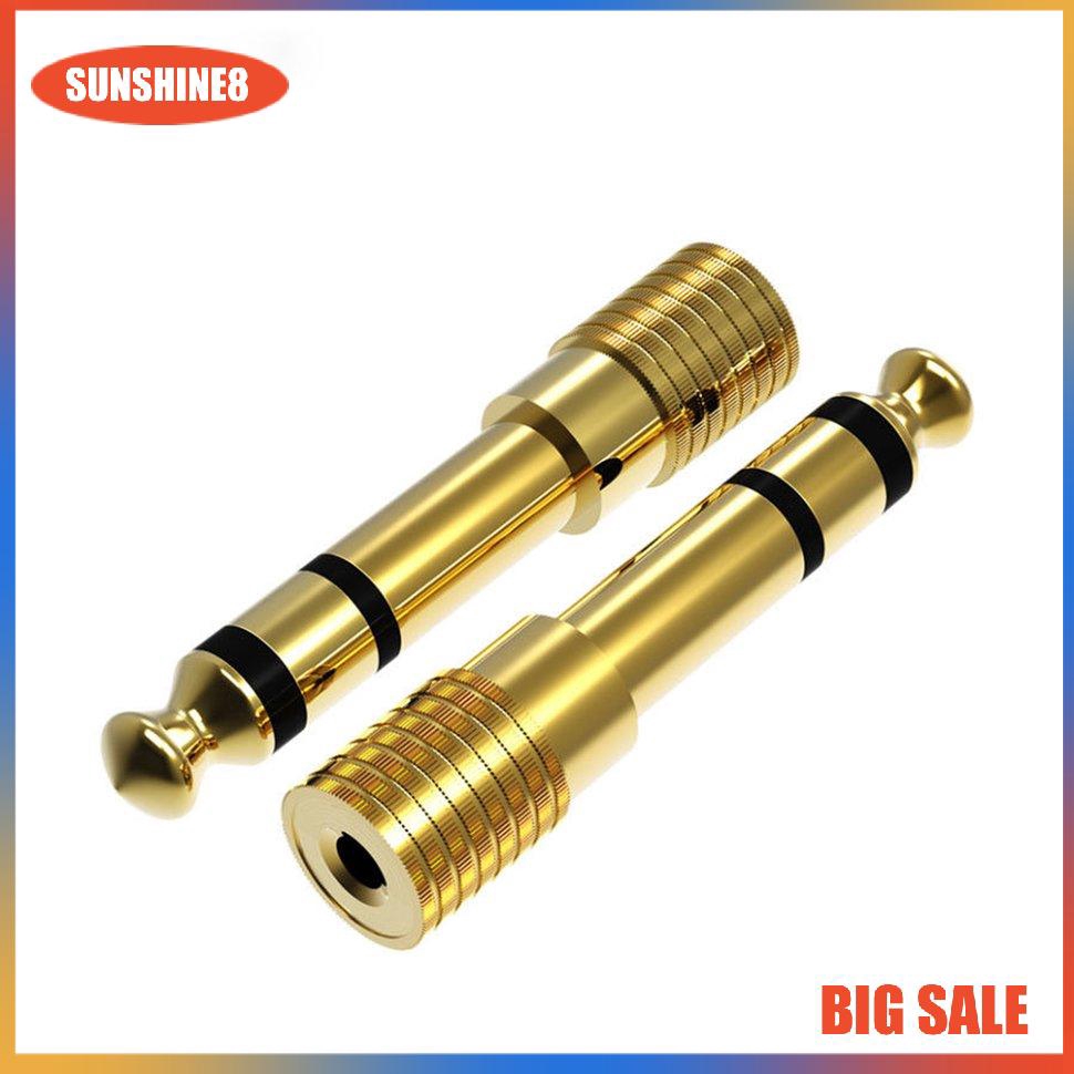 Set 5 Giắc Cắm Tai Nghe Mạ Vàng 6.35mm 1 / 4 Inch Sang 3.5mm Chuyên Dụng