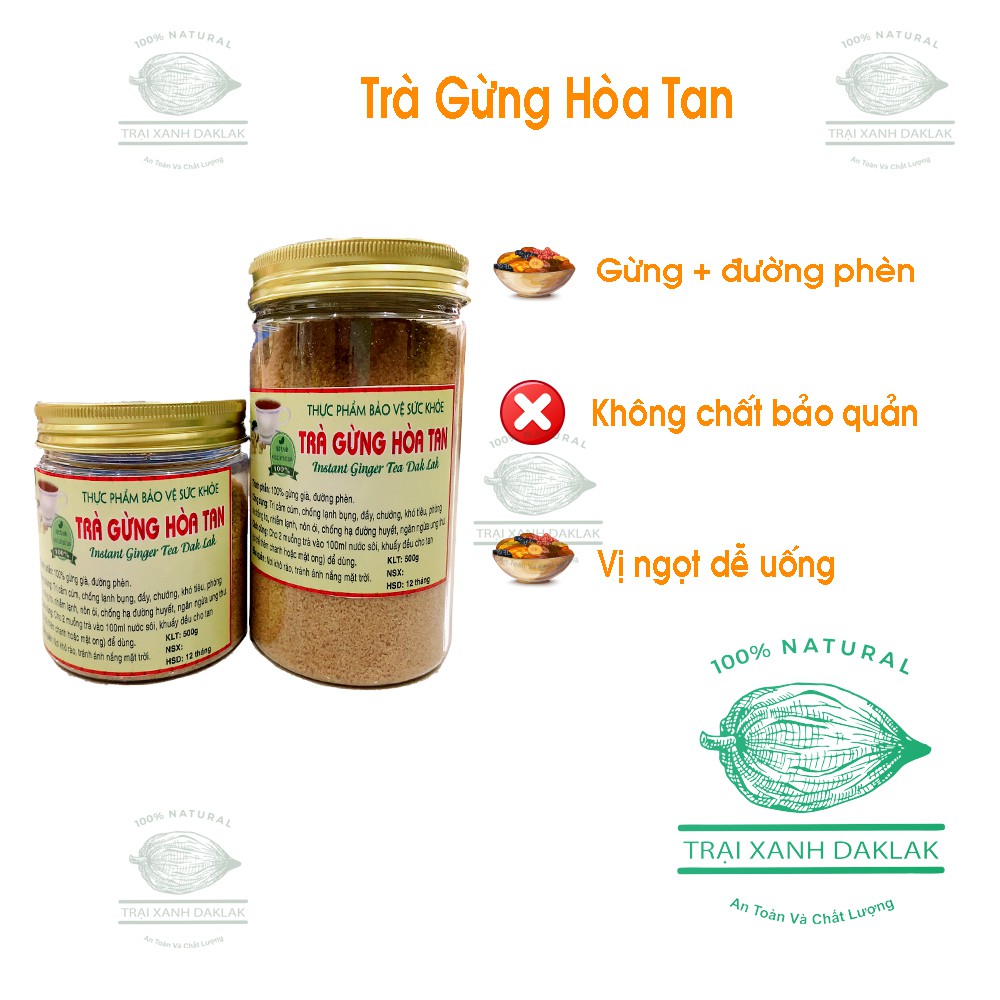 Trà Gừng cao cấp DakLak, Sản phẩm từ thiên nhiên origanic ,Trà giảm cân sạch an toàn 250/500gram