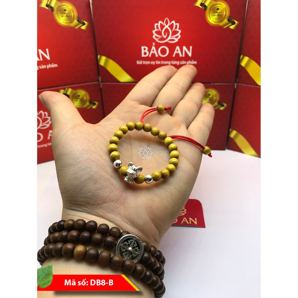 Vòng dâu tằm cho bé canh tý 2020 mix bi trơn và charm con giáp