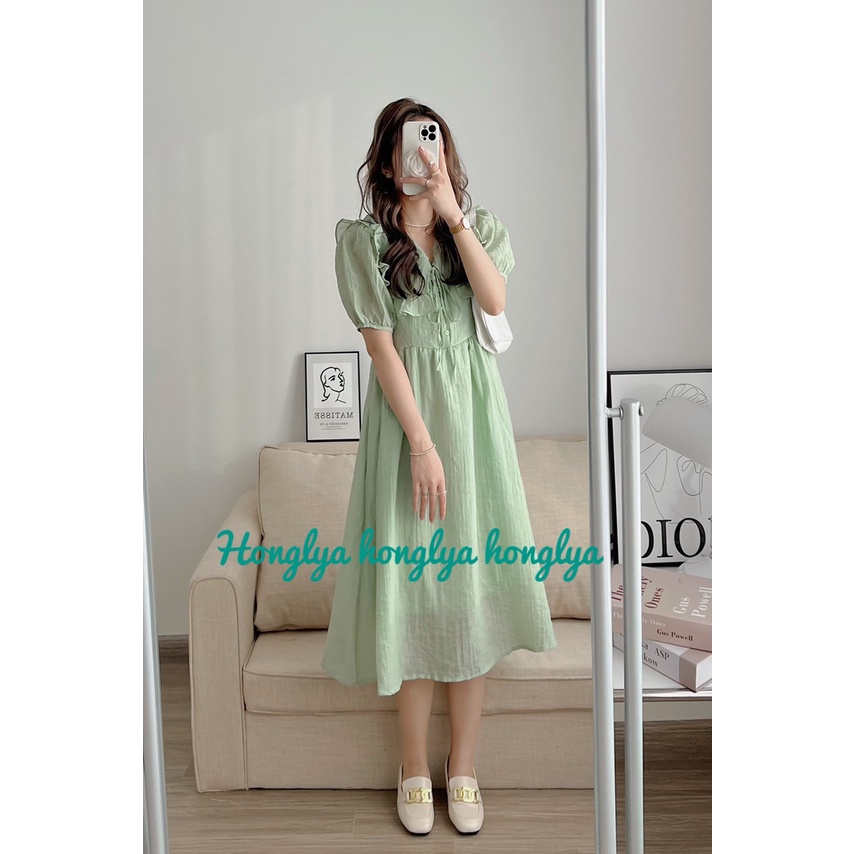 Đầm nàng thơ xốp nhăn mềm mịn 2 lớp