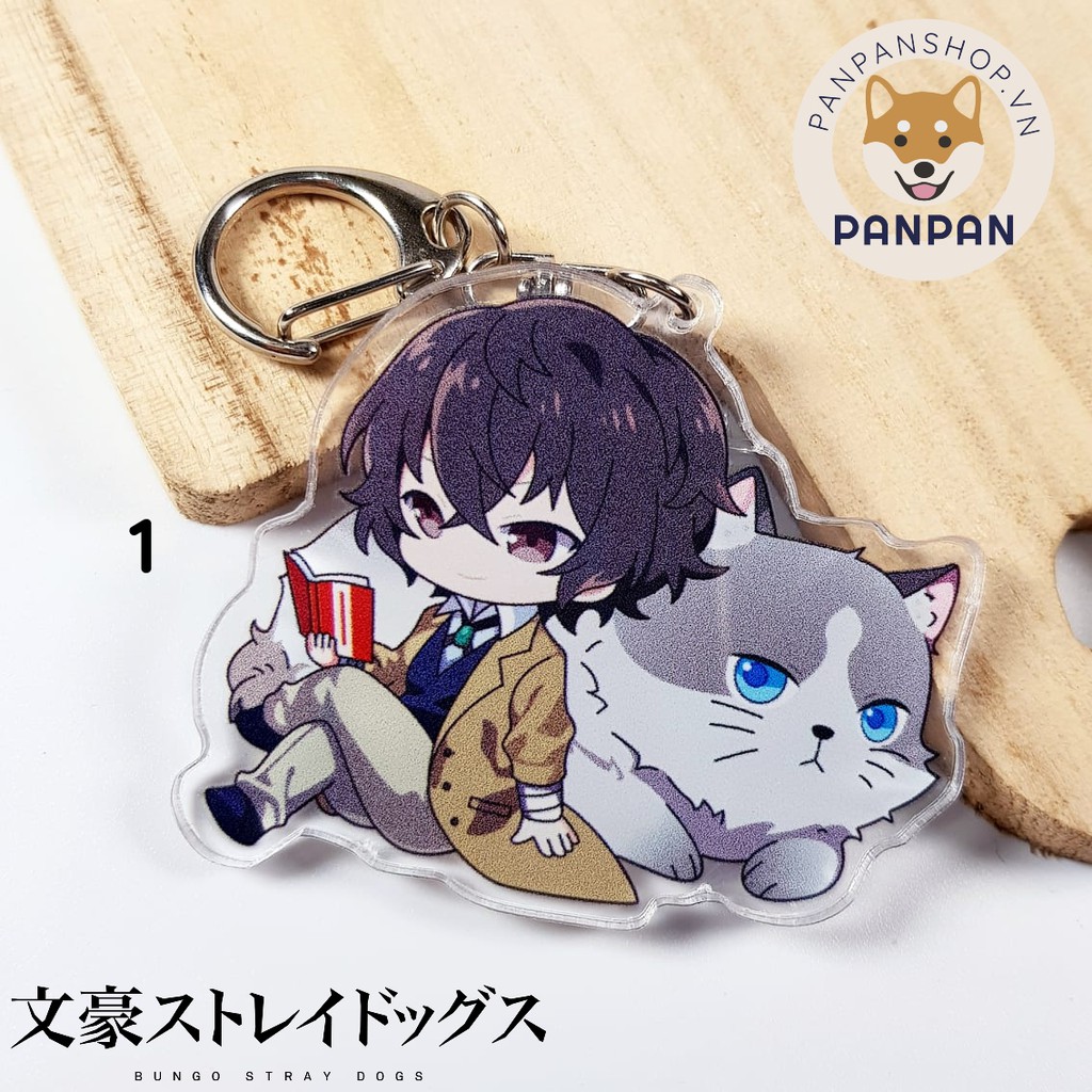 Móc khóa mica Anime Bungou Stray Dogs và Neko (6cm)