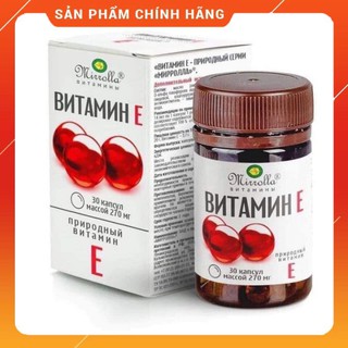 Vitamin E đỏ Nga 🔥𝐍𝐄𝐖🔥 vitamin e Mirrolla 270mg trắng da mượt tóc mẫu mới 2021