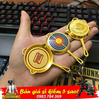Móc khóa Chảo PUBG - Logo Mũ Vàng (Game Pubg)