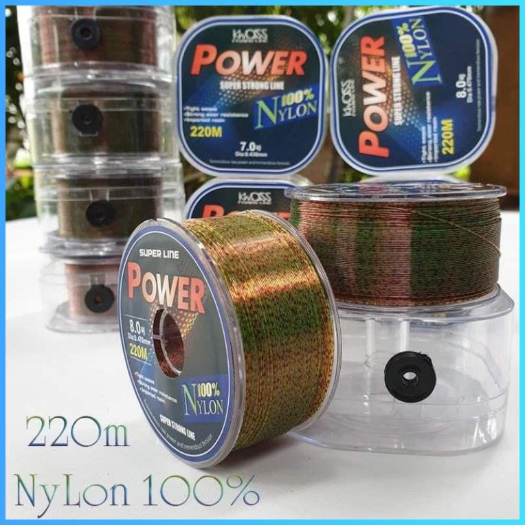 Cước câu cá tàng hình 100% Nylon Super power tải cá tốt dùng làm dây trục câu đài DC-220