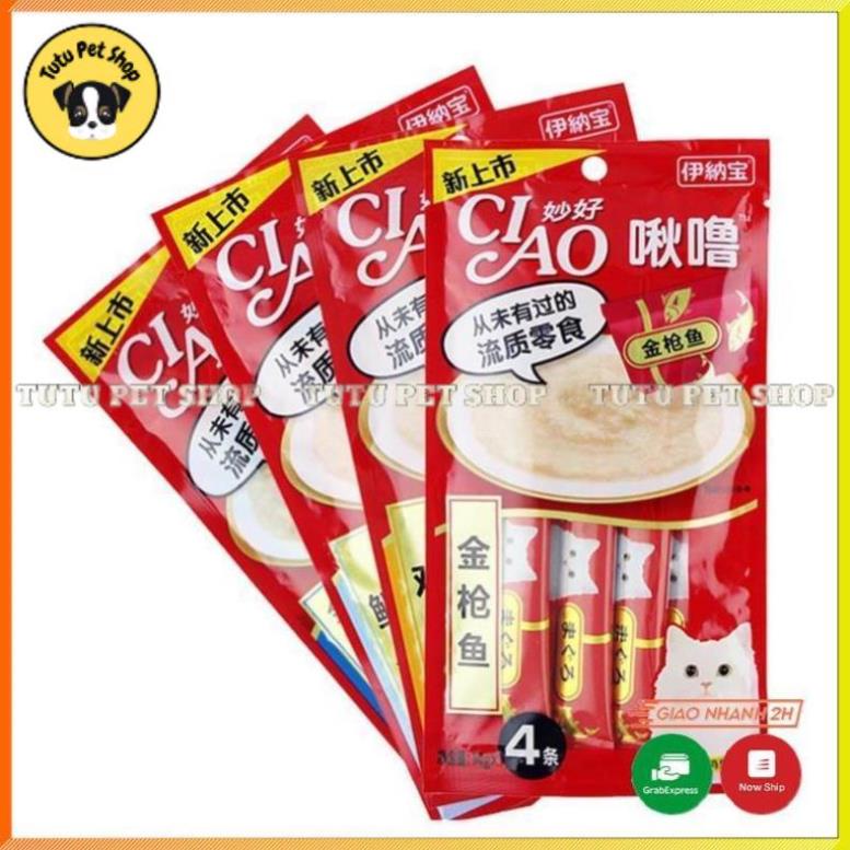 Đồ ăn cho thú cưng pet mèo Súp Ciao Churu dạng kem /Súp thưởng cho mèo mọi lứa tuổi - Tutu pet shop