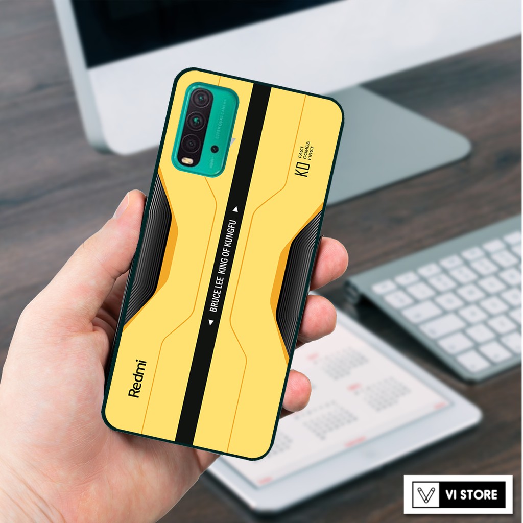 Ốp lưng kính cường lực Xiaomi Redmi 9T - Bruce Lee edition