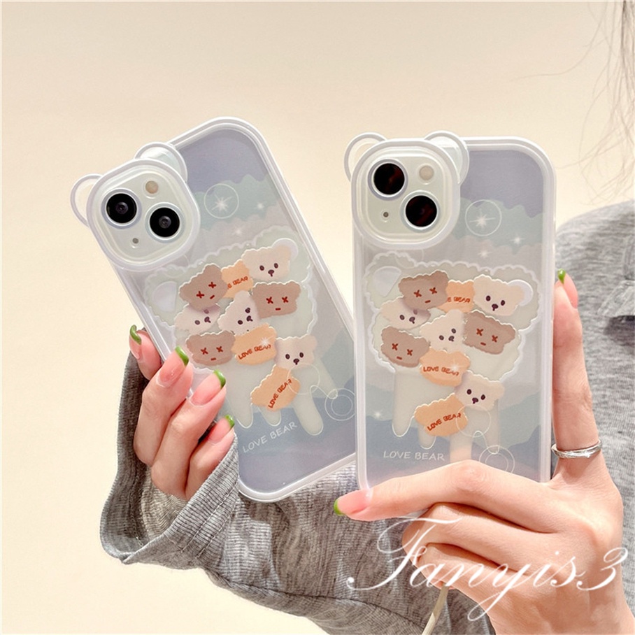 Ốp Điện Thoại Mềm Trong Suốt Họa Tiết Gấu Hoạt Hình Cho iPhone 14 13 12 11 Pro Max X XR Xs Max 8 7 6 6s Plus SE 2020