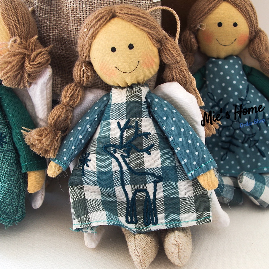 Bộ Kit tự thêu DIY búp bê Happy - thú nhồi bông tự làm, búp bê hộ mệnh - Handmade MIE Shop