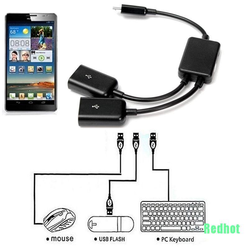 Cáp chuyển đổi Hub Micro Usb Otg cho máy tính bảng/ điện thoại thông minh