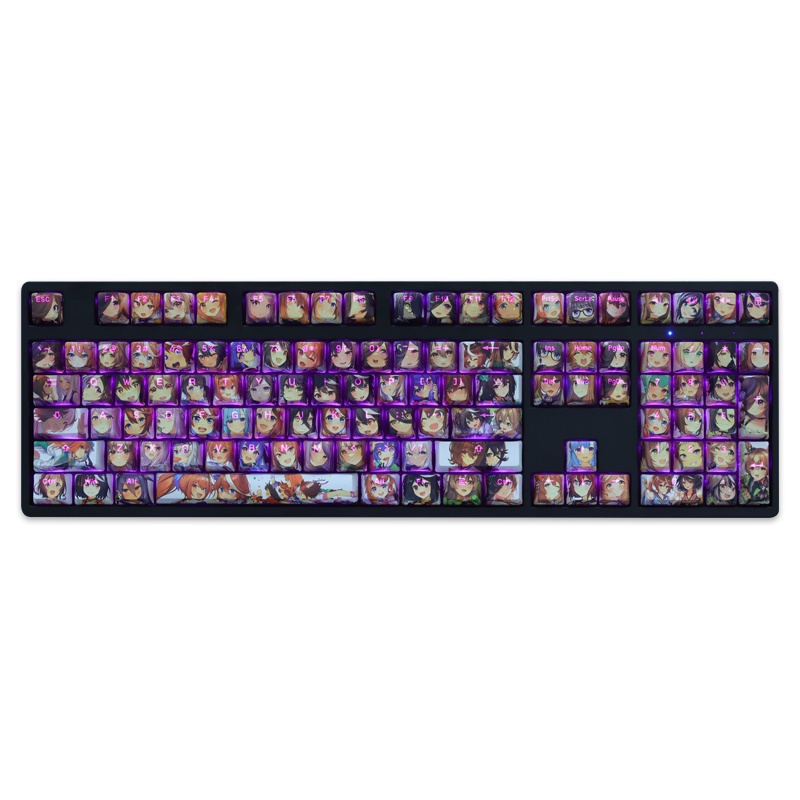 UMAMUSUME Pretty Derby theme keycap OEM profile PBT Thuốc nhuộm thăng hoa Bàn phím cơ bàn phím Anime keycap xuyên thấu Bàn phím nhẹ 108 phím
