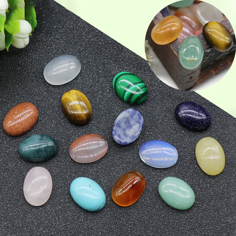 Hạt Đá Thạch Anh Tự Nhiên Hình Oval Dùng Làm Trang Sức DIY