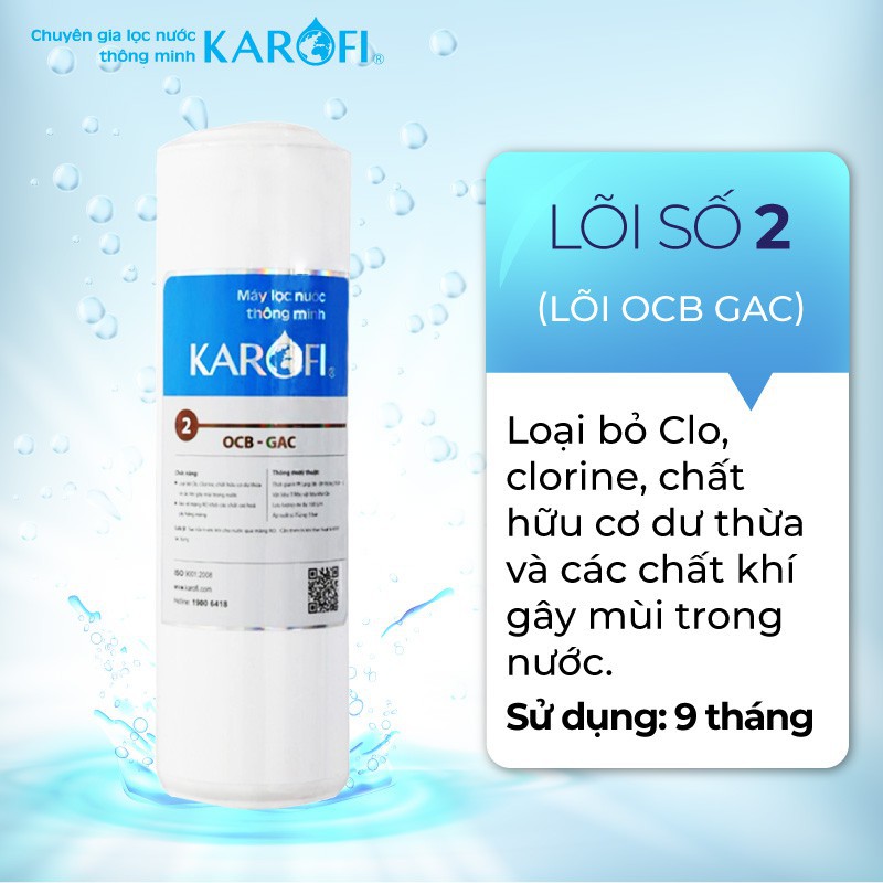 Lõi lọc nước số 2 RO Karofi - OCP GAC - Than Hoạt Tính