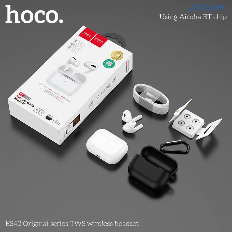 Tai nghe Bluetooth HOCO ES42 NEW 2020 BT5.0 - Pin 400mAh - Hỗ trợ sạc không dây - Tặng kèm case _ bảo hành 12 tháng